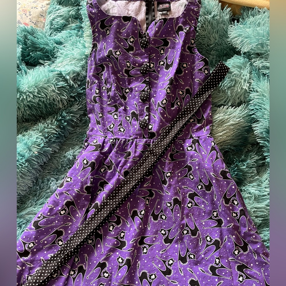 Retrolicious Purple and Black Dress Scardy Cat Dress